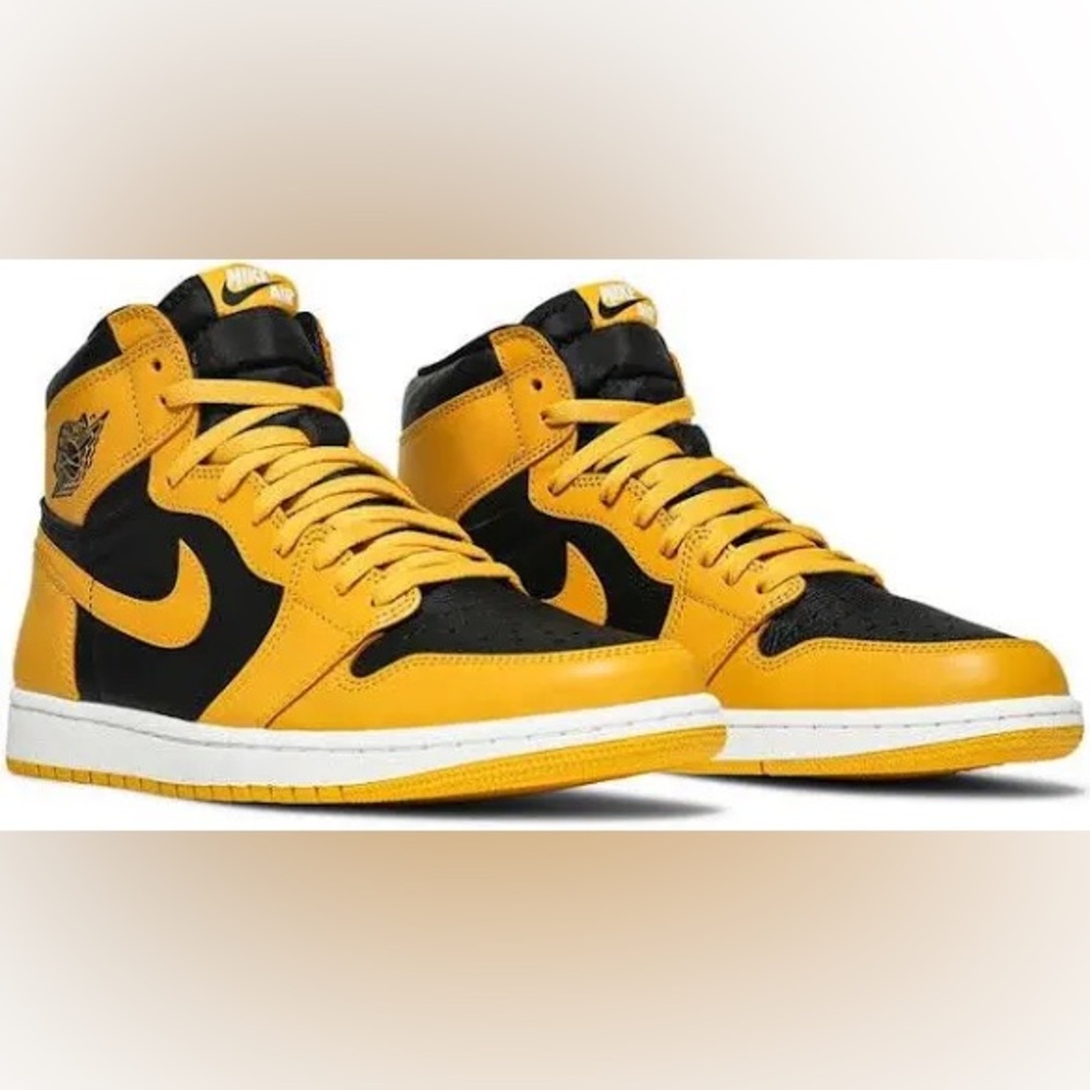 ⚡️Air Jordan 1 Retro High OG Pollen/White/Black Sneakers 555088701,Mens 10.5,NIB